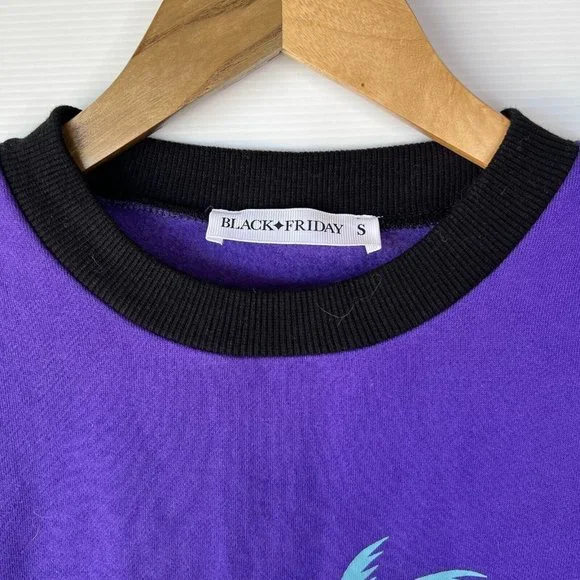 Dangerfield NWOT Black Friday Loch Ness Retro Palm Tree Jumper Sweater Size S - Picture 2 of 8